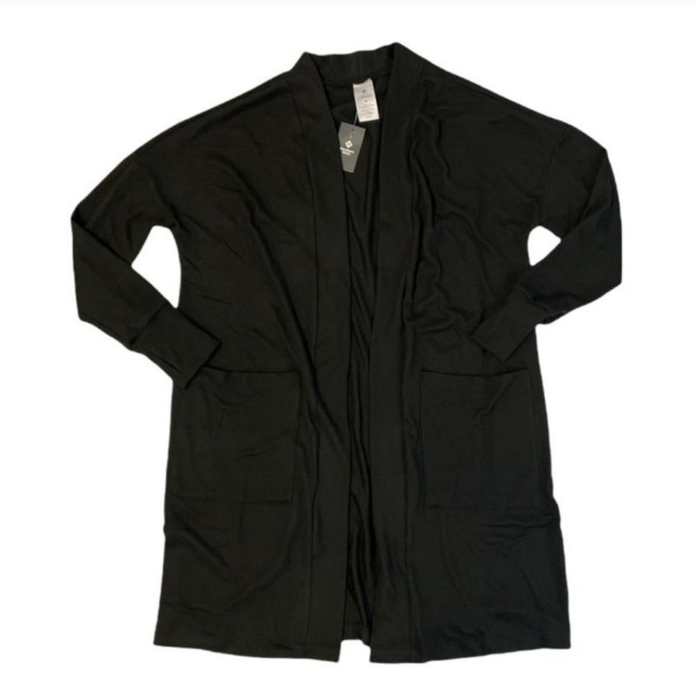 Black Soot - Member's Mark Women's Open Front Super Soft Long Cardigan With Side